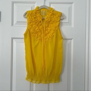 Fun Yellow Ruffle Top